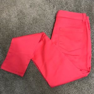coral skinny jeans